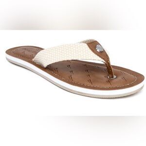 Nautica 10 Natural Brown Gulf Breeze Raffia Flip  Flops